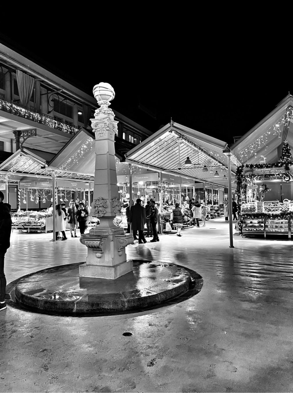 Mercado do Bolhão. Oporto. En blanco y negro.