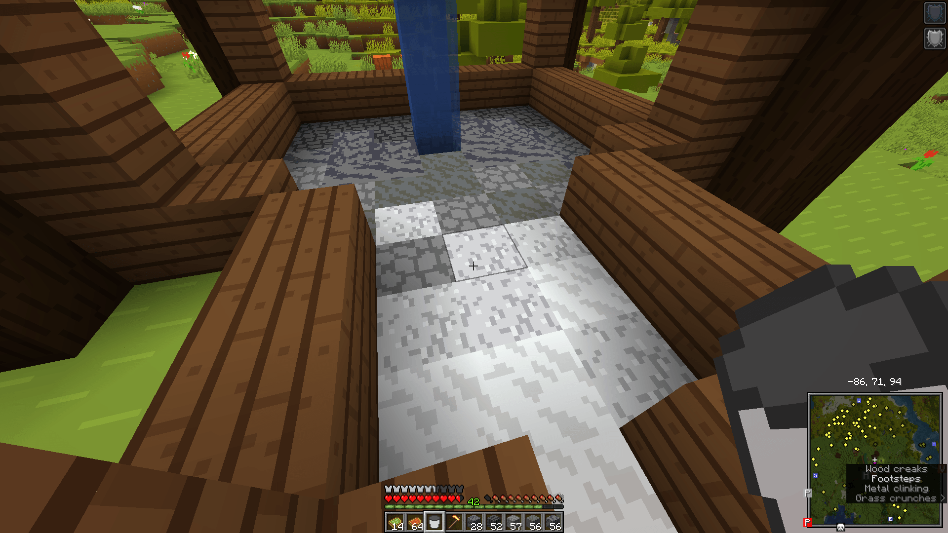 My floor design textured with stone type blocks