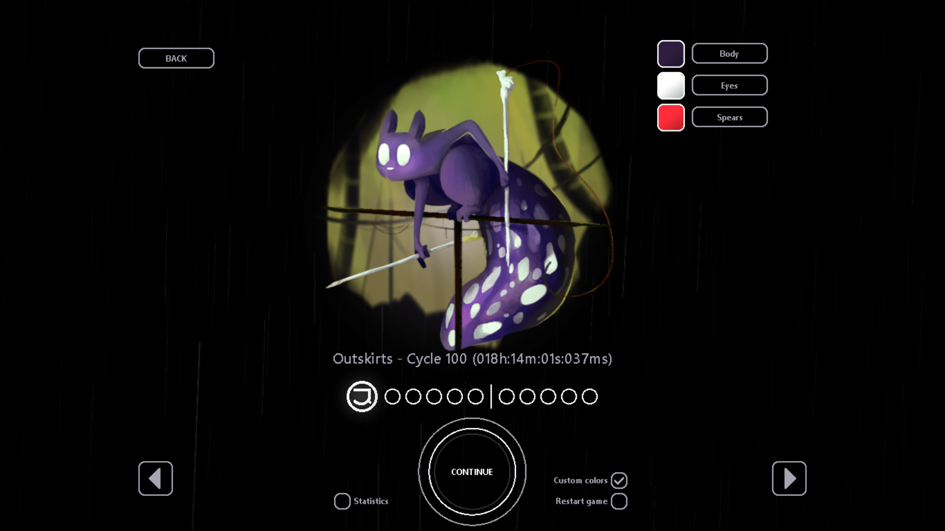 18h spent in 100 cycles in video game rain world