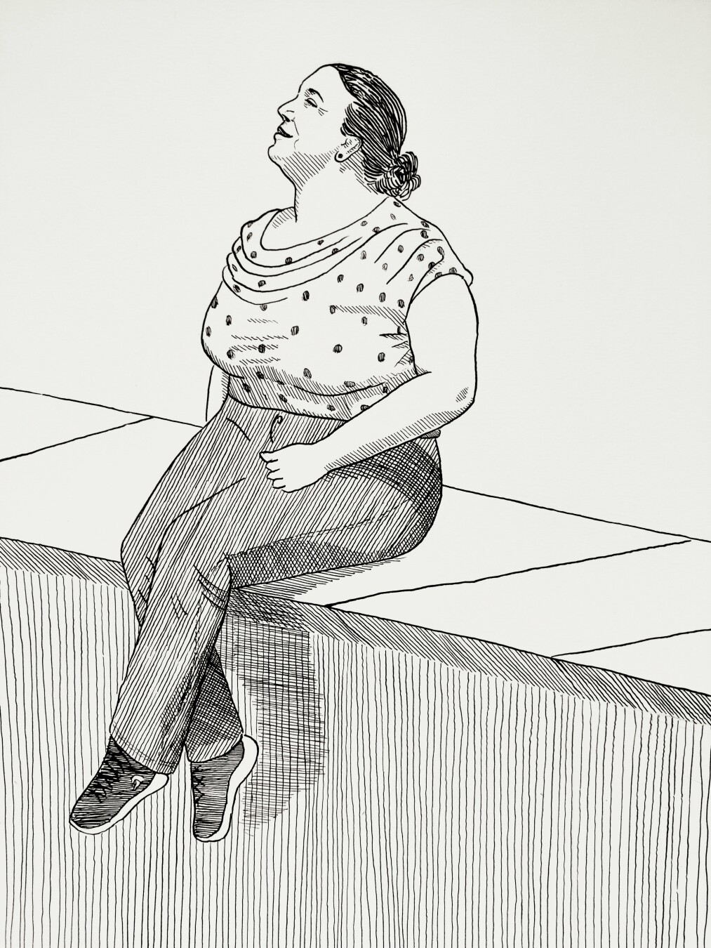 An ink drawing of a friend.