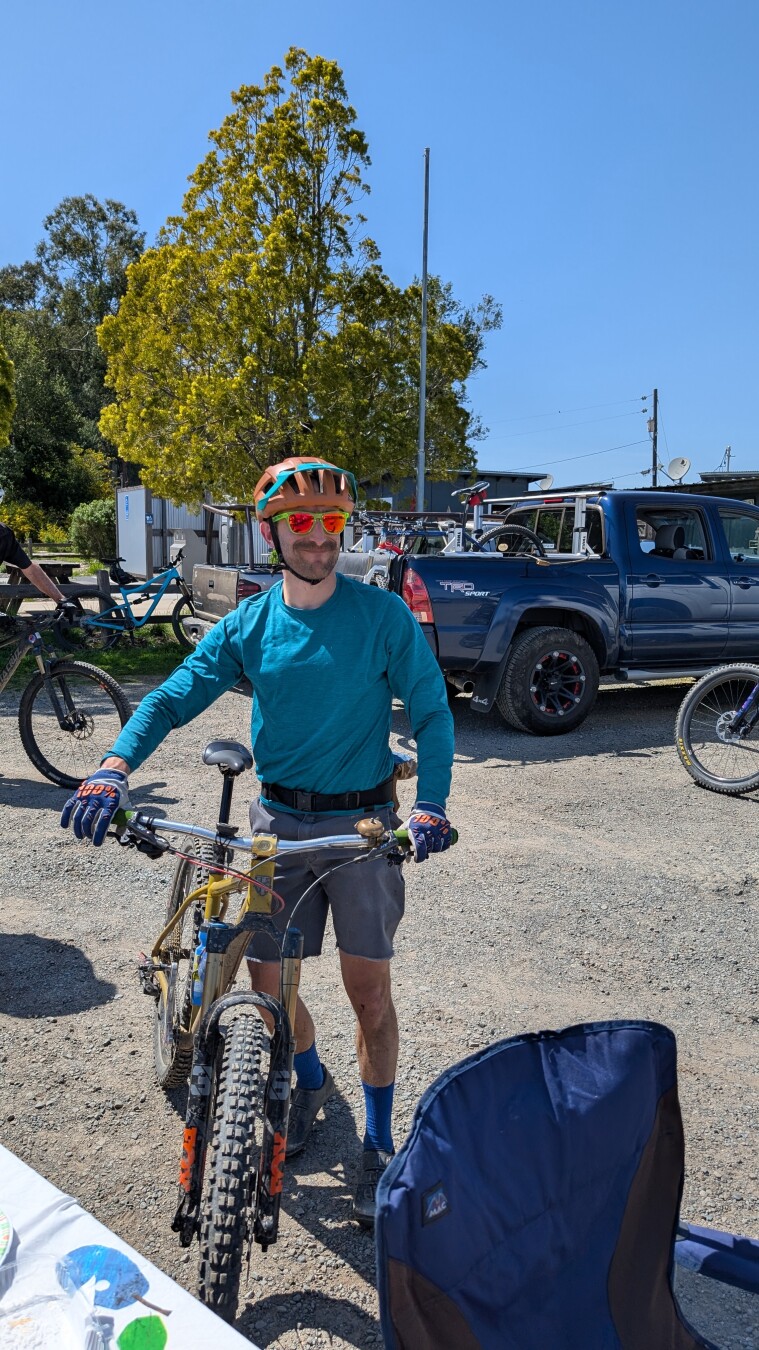A smiling rider at the finish