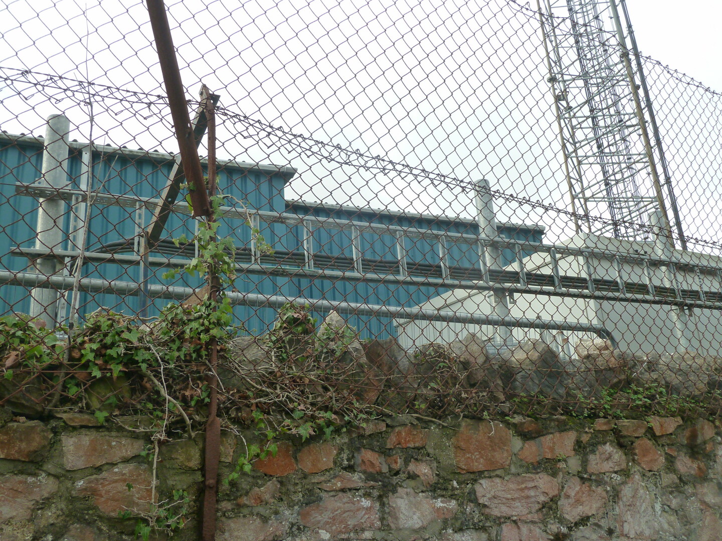 Outside the ground, over the wall from the previous photo, looking at one of the stands.ER