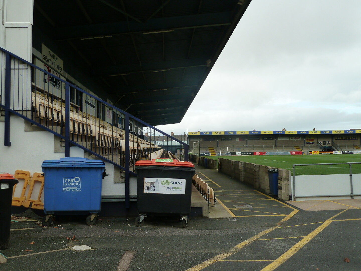 Another photo of part of the stadium exterior.