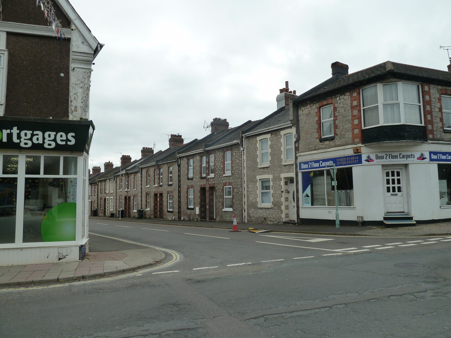 Shops from corner of street
