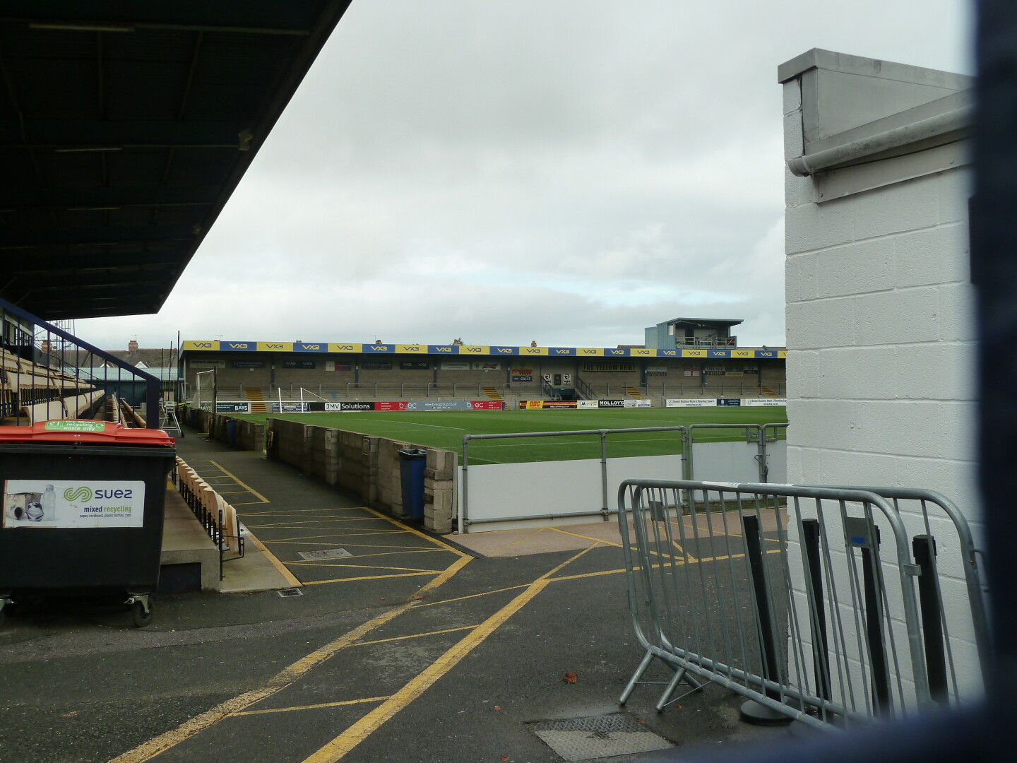 Another photo of part of the stadium exterior.