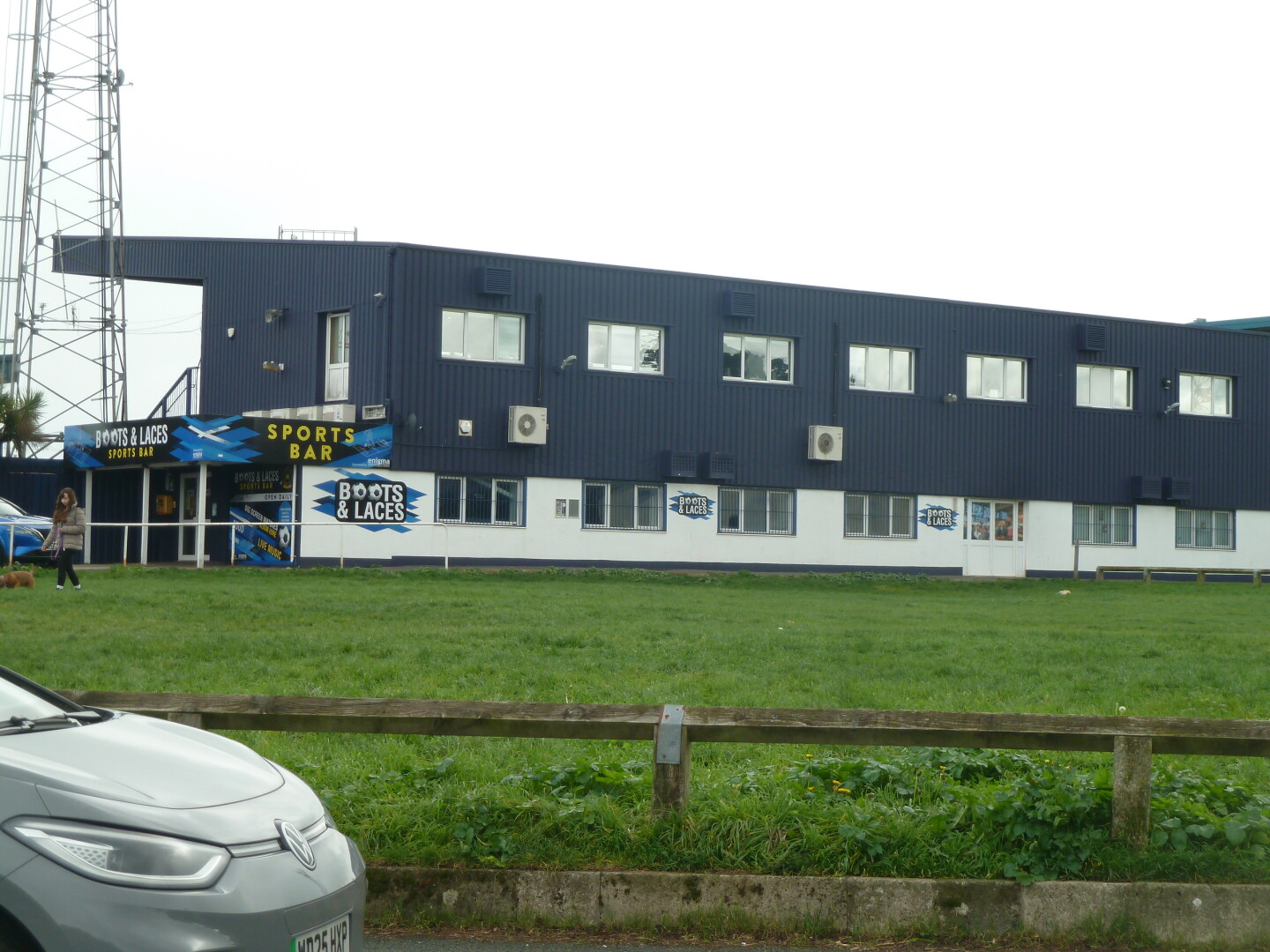 Another photo of part of the stadium exterior.