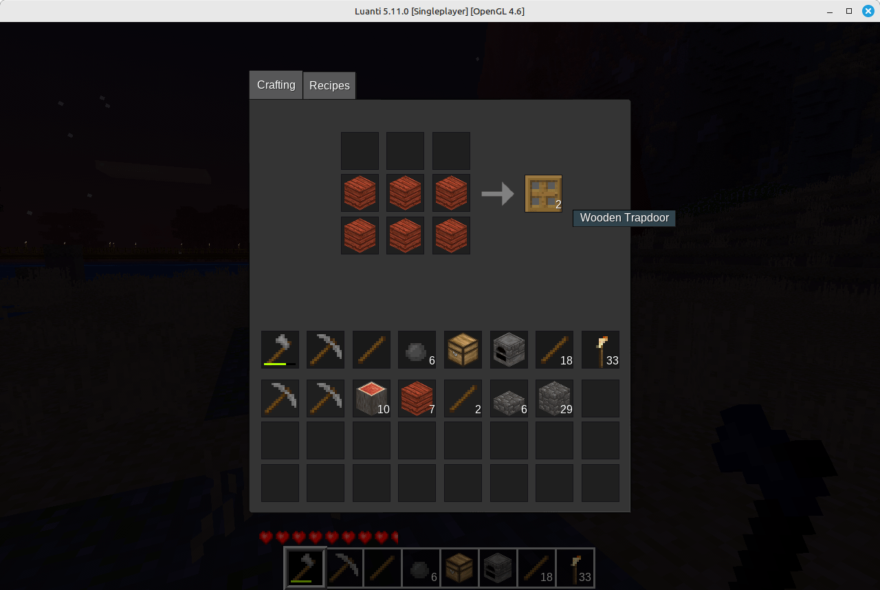 Crafting Wooden Trapdoor