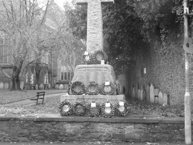 Cenotaph in the Church, taken from the road, Closer up view