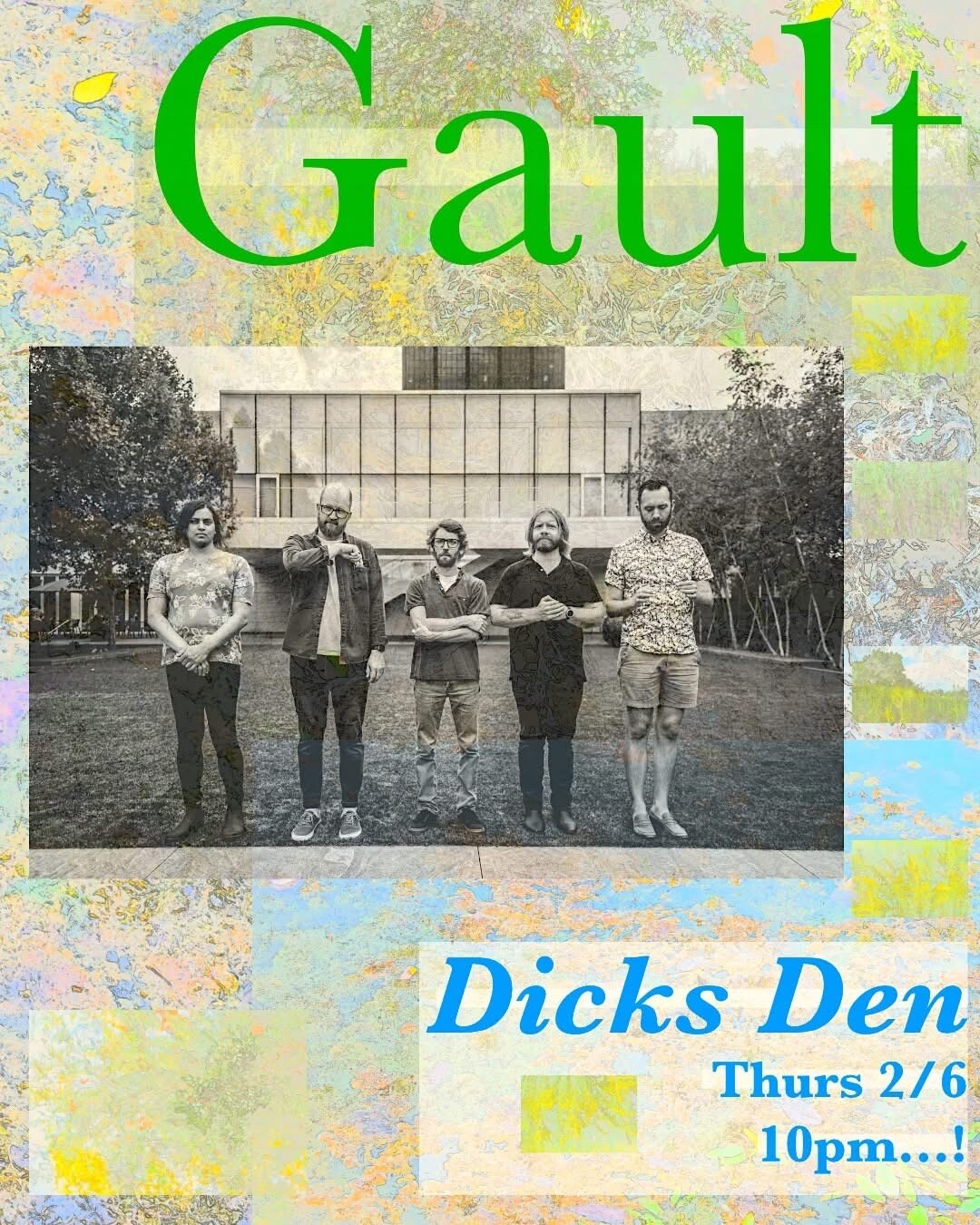 Flier for a performance by Gault at Dick’s Den in Columbus, OH on February 6, 2025