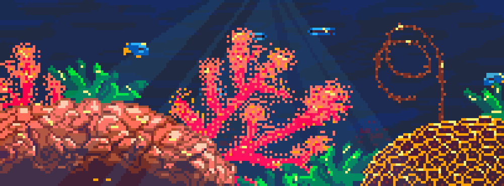 reef landscape pixelart