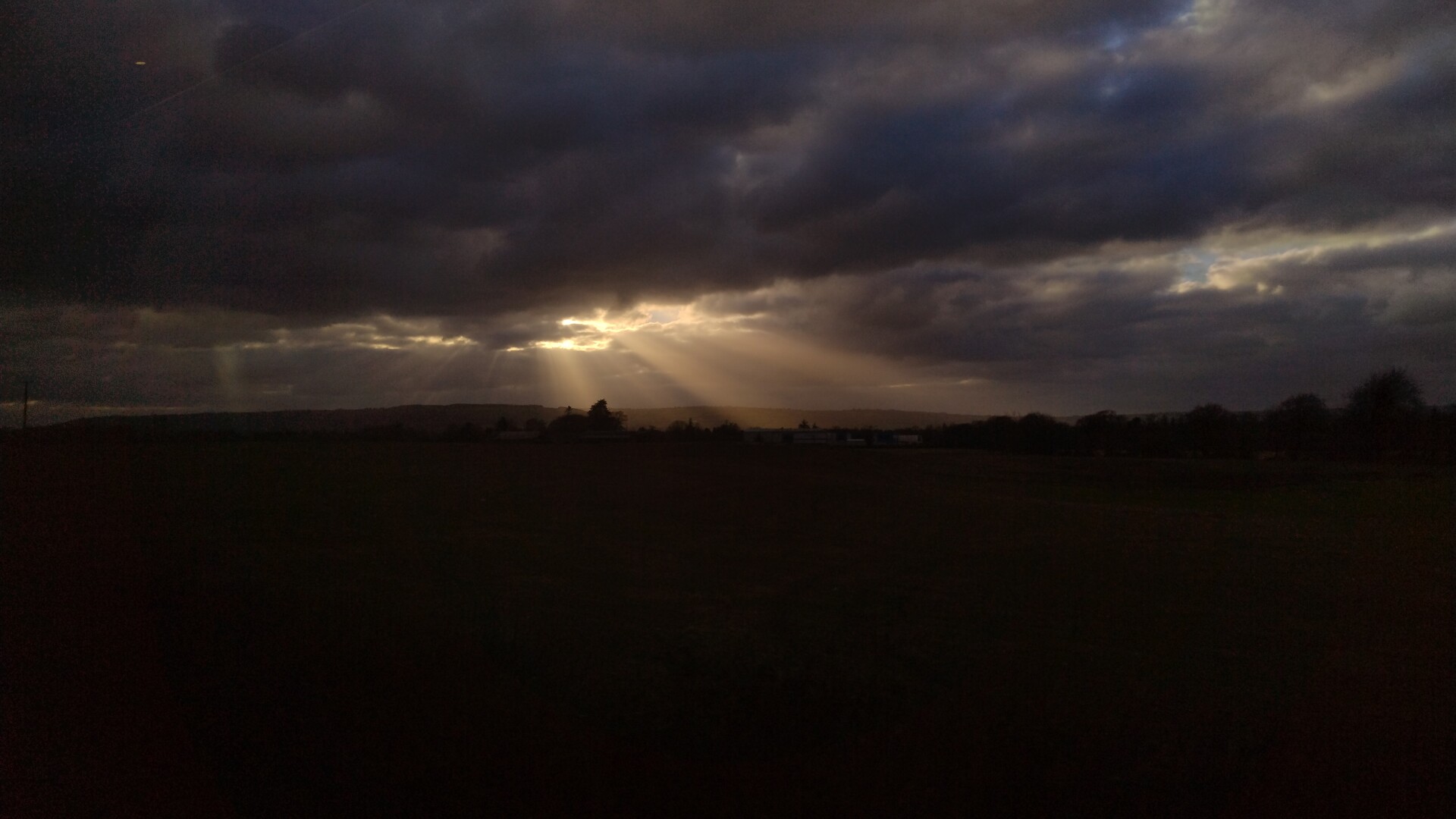 The sky in Ireland from a train