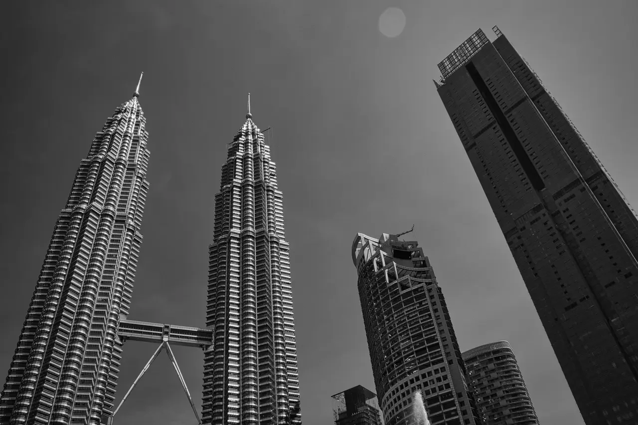 SW-Foto der Petronas Towers